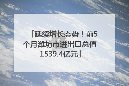 延续增长态势！前5个月潍坊市进出口总值1539.4亿元