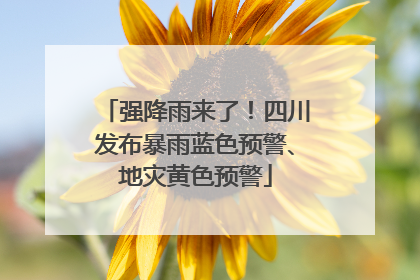 强降雨来了！四川发布暴雨蓝色预警、地灾黄色预警