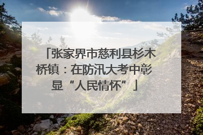 张家界市慈利县杉木桥镇：在防汛大考中彰显“人民情怀”