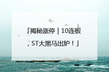 揭秘涨停｜10连板，ST大黑马出炉！