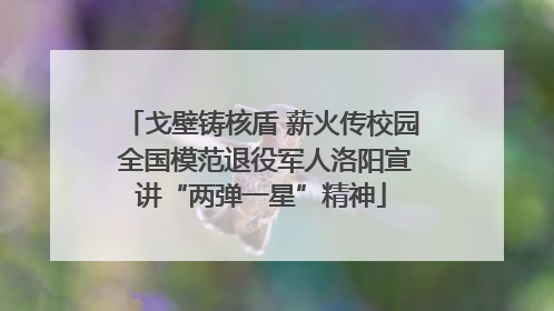 戈壁铸核盾 薪火传校园 全国模范退役军人洛阳宣讲“两弹一星”精神