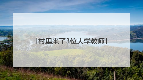 村里来了3位大学教师