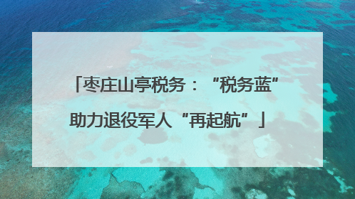 枣庄山亭税务：“税务蓝”助力退役军人“再起航”