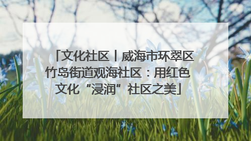 文化社区丨威海市环翠区竹岛街道观海社区：用红色文化“浸润”社区之美