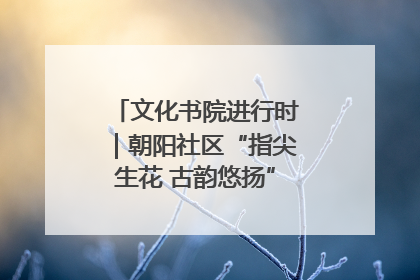 文化书院进行时｜朝阳社区“指尖生花 古韵悠扬”公益课堂开课了