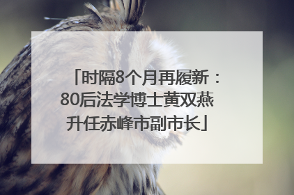 时隔8个月再履新：80后法学博士黄双燕升任赤峰市副市长