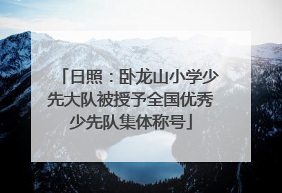 日照：卧龙山小学少先大队被授予全国优秀少先队集体称号