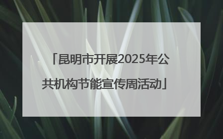 昆明市开展2025年公共机构节能宣传周活动