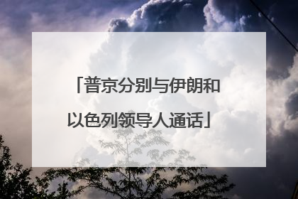 普京分别与伊朗和以色列领导人通话