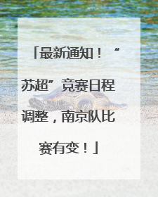 最新通知！“苏超”竞赛日程调整，南京队比赛有变！