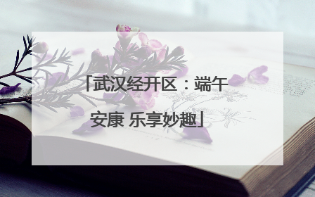 武汉经开区：端午安康 乐享妙趣