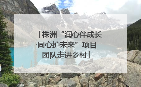 株洲“润心伴成长·同心护未来”项目团队走进乡村