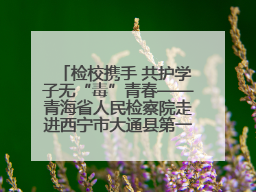 检校携手 共护学子无“毒”青春——青海省人民检察院走进西宁市大通县第一完全中学开展禁毒宣传侧记