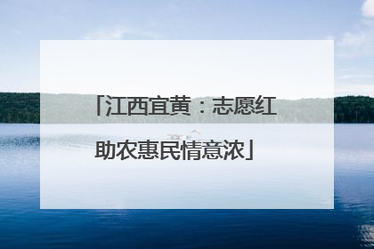 江西宜黄：志愿红助农惠民情意浓