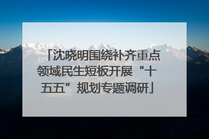 沈晓明围绕补齐重点领域民生短板开展“十五五”规划专题调研