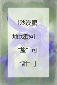 沙漠腹地民勤可“盐”可“甜”