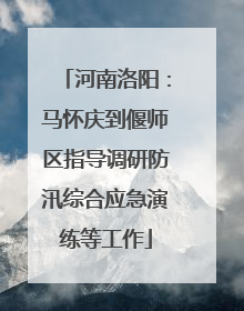 河南洛阳：马怀庆到偃师区指导调研防汛综合应急演练等工作