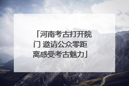 河南考古打开院门 邀请公众零距离感受考古魅力