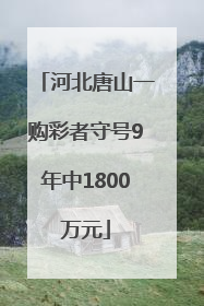 河北唐山一购彩者守号9年中1800万元