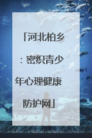 河北柏乡：密织青少年心理健康防护网