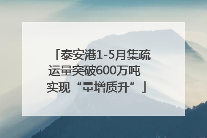 泰安港1-5月集疏运量突破600万吨 实现“量增质升”