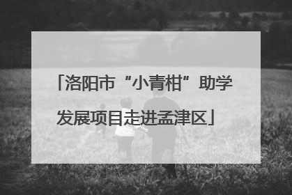洛阳市“小青柑”助学发展项目走进孟津区