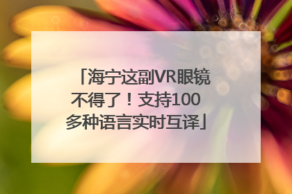 海宁这副VR眼镜不得了！支持100多种语言实时互译