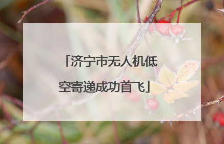 济宁市无人机低空寄递成功首飞