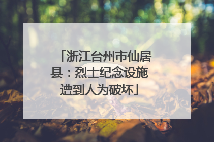 浙江台州市仙居县：烈士纪念设施遭到人为破坏