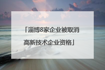 淄博8家企业被取消高新技术企业资格
