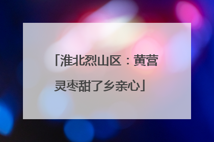 淮北烈山区：黄营灵枣甜了乡亲心
