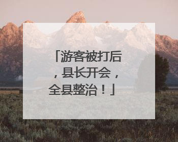 游客被打后，县长开会，全县整治！