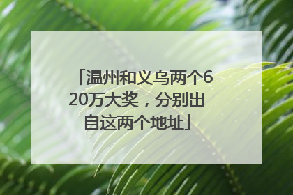 温州和义乌两个620万大奖，分别出自这两个地址