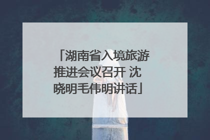 湖南省入境旅游推进会议召开 沈晓明毛伟明讲话