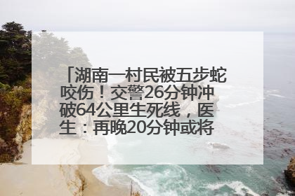 湖南一村民被五步蛇咬伤！交警26分钟冲破64公里生死线，医生：再晚20分钟或将呼吸肌麻痹