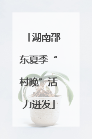 湖南邵东夏季“村晚”活力迸发