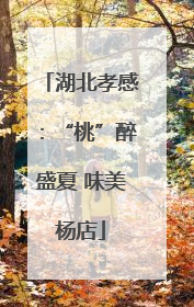 湖北孝感：“桃”醉盛夏 味美杨店
