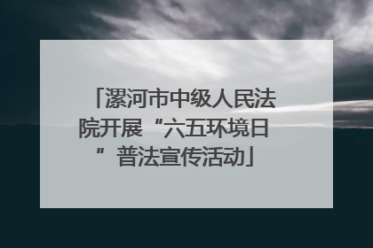 漯河市中级人民法院开展“六五环境日”普法宣传活动