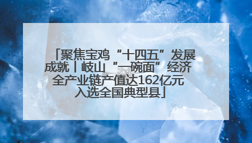 聚焦宝鸡“十四五”发展成就丨岐山“一碗面”经济全产业链产值达162亿元 入选全国典型县