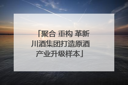 聚合 重构 革新 川酒集团打造原酒产业升级样本