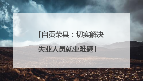 自贡荣县：切实解决失业人员就业难题
