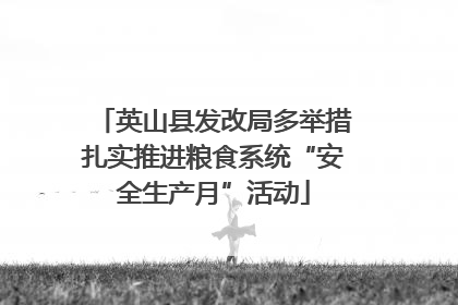 英山县发改局多举措扎实推进粮食系统“安全生产月”活动