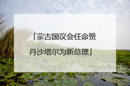 蒙古国议会任命赞丹沙塔尔为新总理