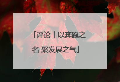 评论丨以奔跑之名 聚发展之气