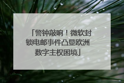 警钟敲响！微软封锁电邮事件凸显欧洲数字主权困境