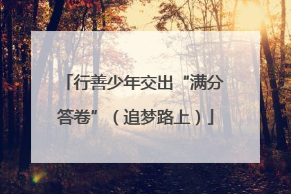行善少年交出“满分答卷”（追梦路上）