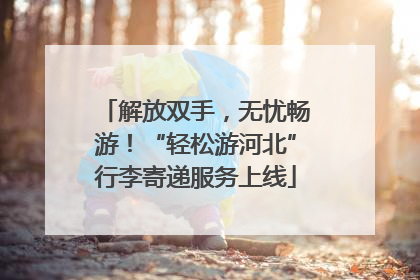 解放双手，无忧畅游！“轻松游河北”行李寄递服务上线