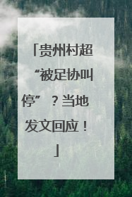 贵州村超“被足协叫停”？当地发文回应！