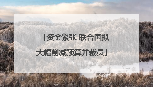 资金紧张 联合国拟大幅削减预算并裁员
