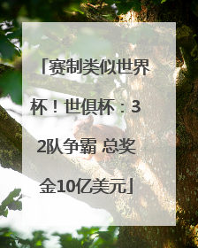 赛制类似世界杯！世俱杯：32队争霸 总奖金10亿美元